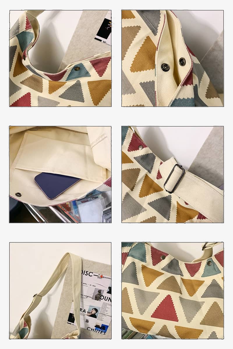 Umhängetasche aus bedrucktem Canvas