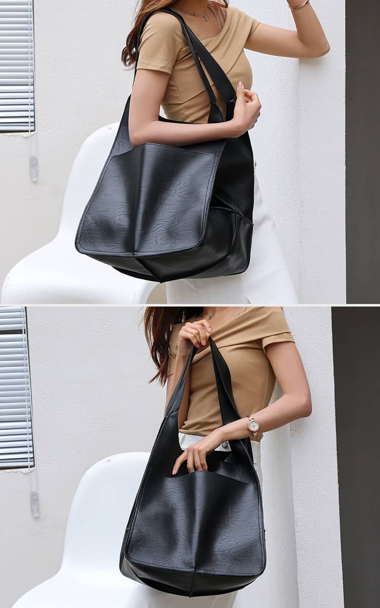 Weiche PU-Tragetasche mit großem Fassungsvermögen, einfache große Tasche