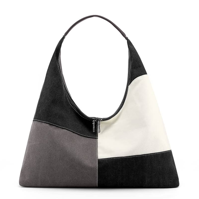 Color Block Canvas Bag