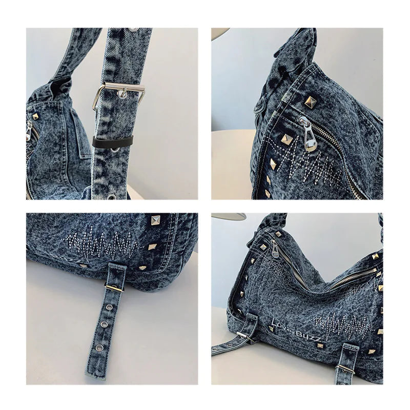 Denim Motorrad-Umhängetasche