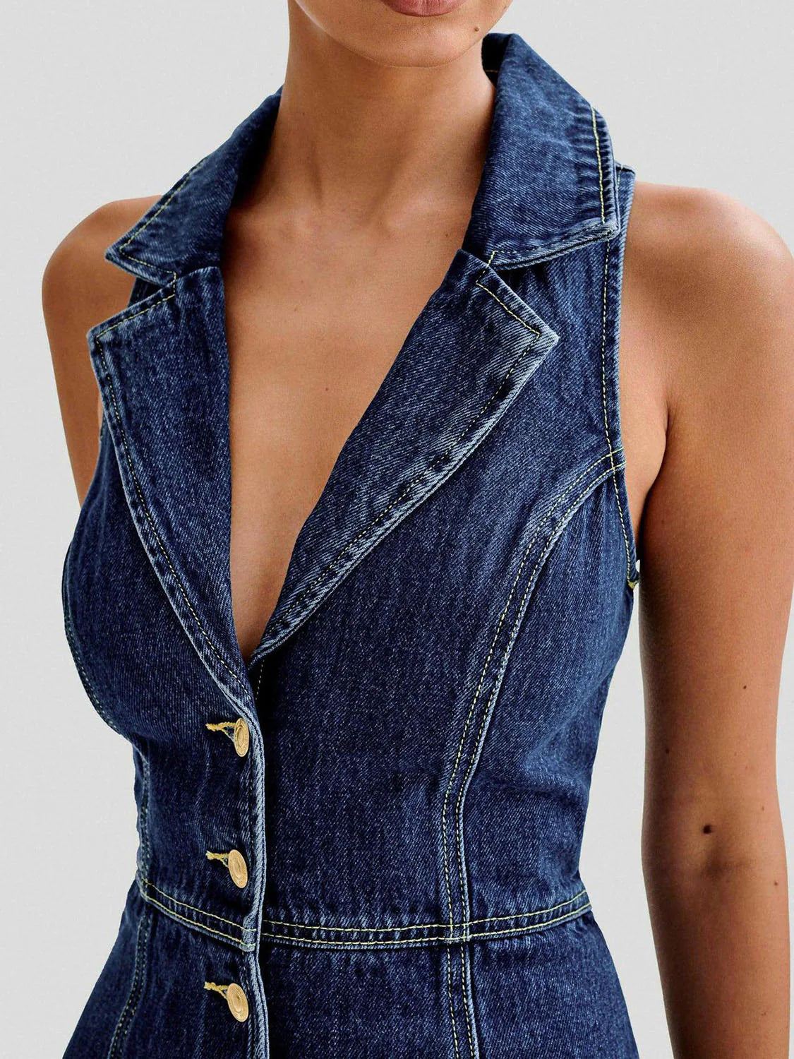 Sleeveless Denim Dress