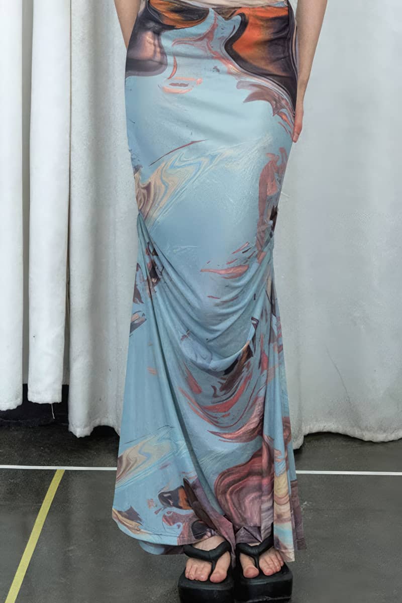 Taille haute caraco licou taille haute jupe à carreaux