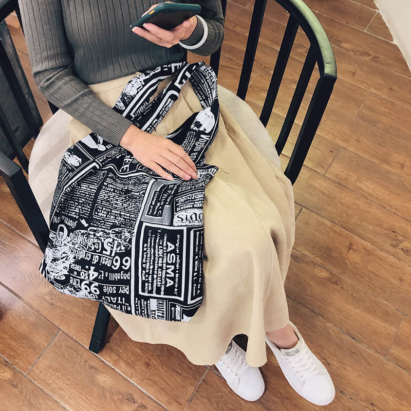 Retro leopard print shoulder bag women fashion simple portable canvas bag | YonPop