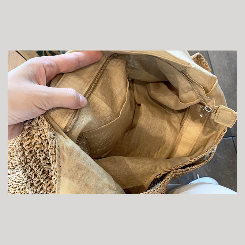 Summer straw woven shoulder bag | YonPop