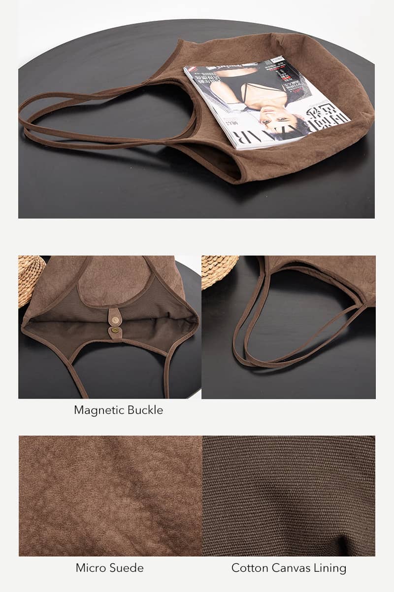 Simple casual Micro suede shoulder bag | YonPop