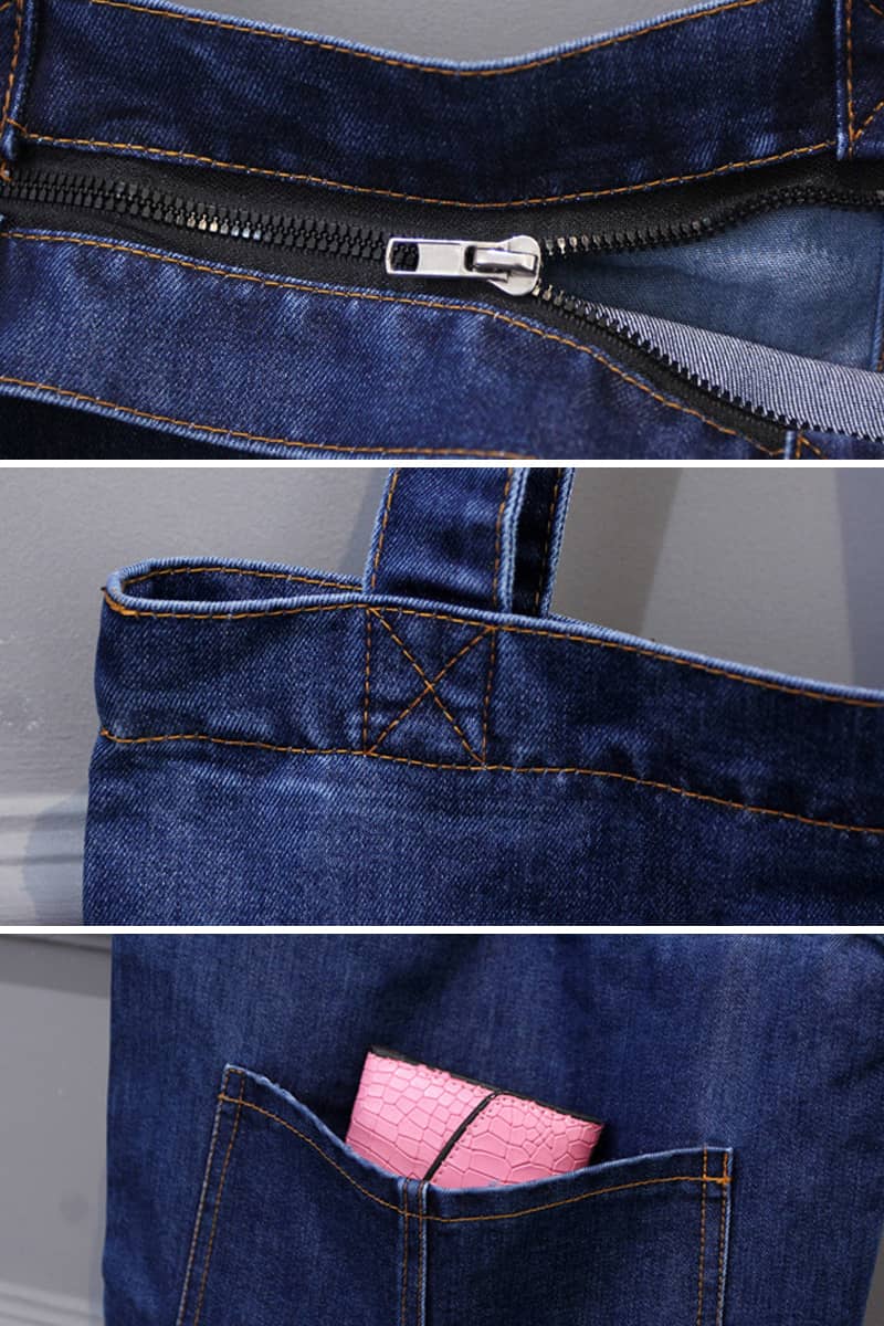 Casual street canvas denim shoulder bag | YonPop