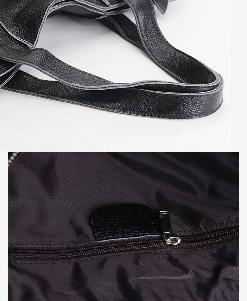 Schultertasche aus Leder mit großem Fassungsvermögen und einem Griff