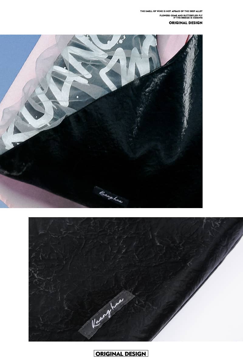 Schultertaschen aus PU-Mesh mit Nähten