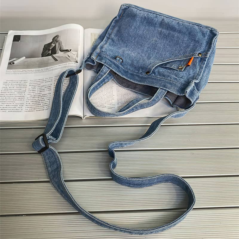 All Match Denim 3 Zipper Handbag Shoulder Bag