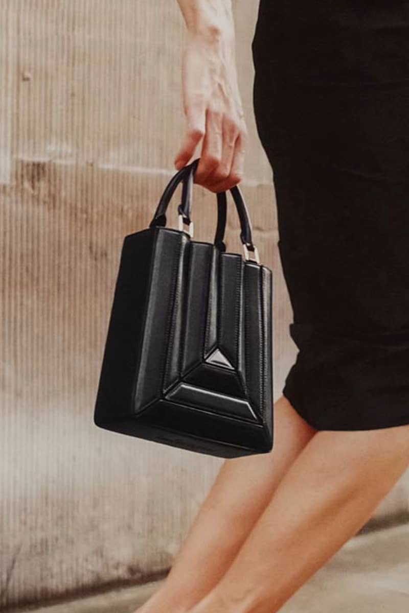 Gestreifte Nahthandtasche PU-Umhängetasche