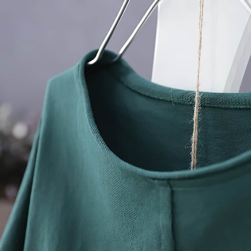 Cotton short-sleeved T-shirt summer plus size stitching top women | YonPop