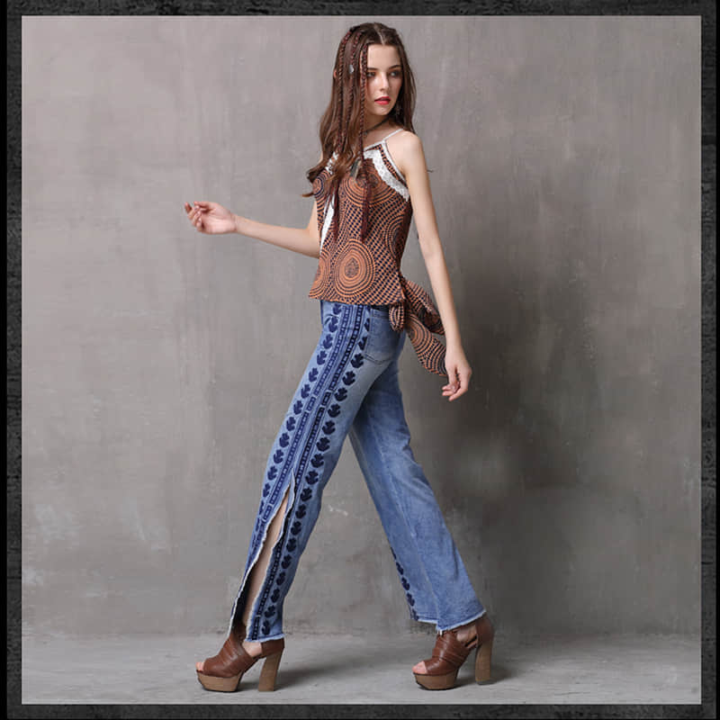 Printed chiffon blouse, retro bow lace small sling | YonPop