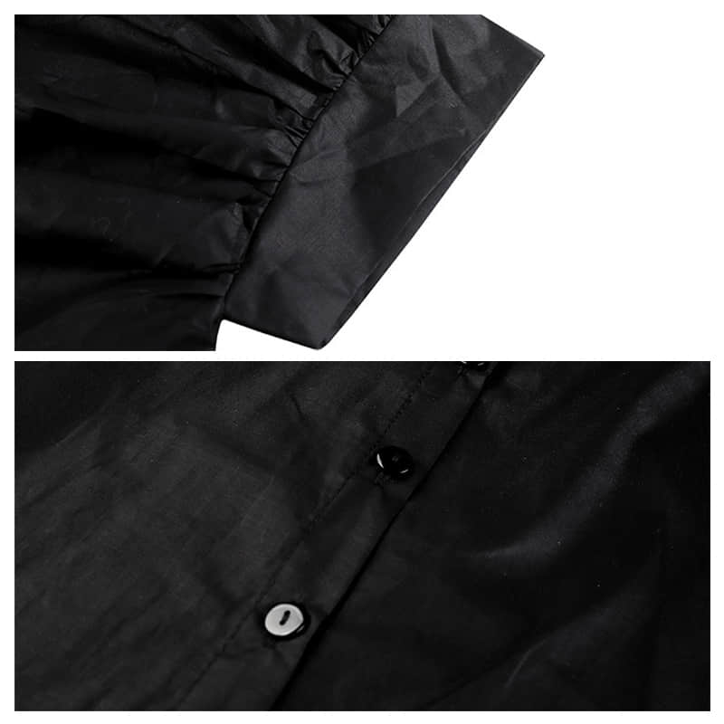 Fashion Lapel Shirt Women's Front Short Back Long Short Sleeve Top | YonPop