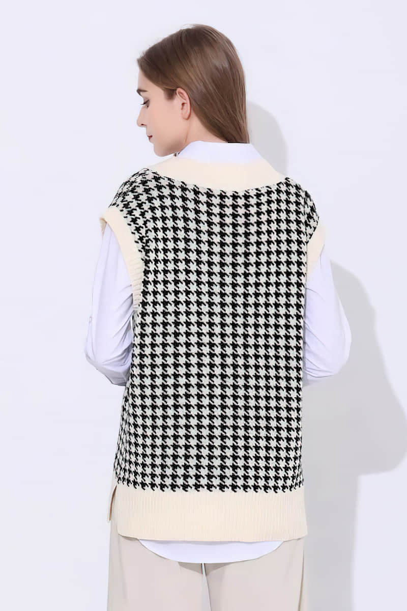 Knit sweater loose sweater vest | YonPop