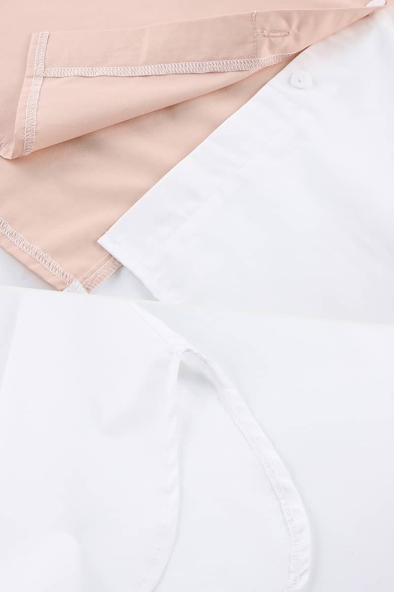 Women's Long-sleeved simple stitching contrast color ladies shirt | YonPop