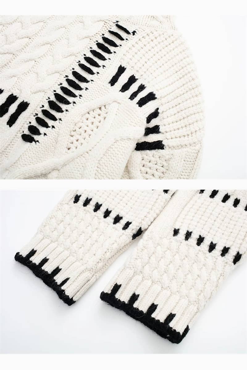 Lässiger Pullover mit modischem Farbkontrast