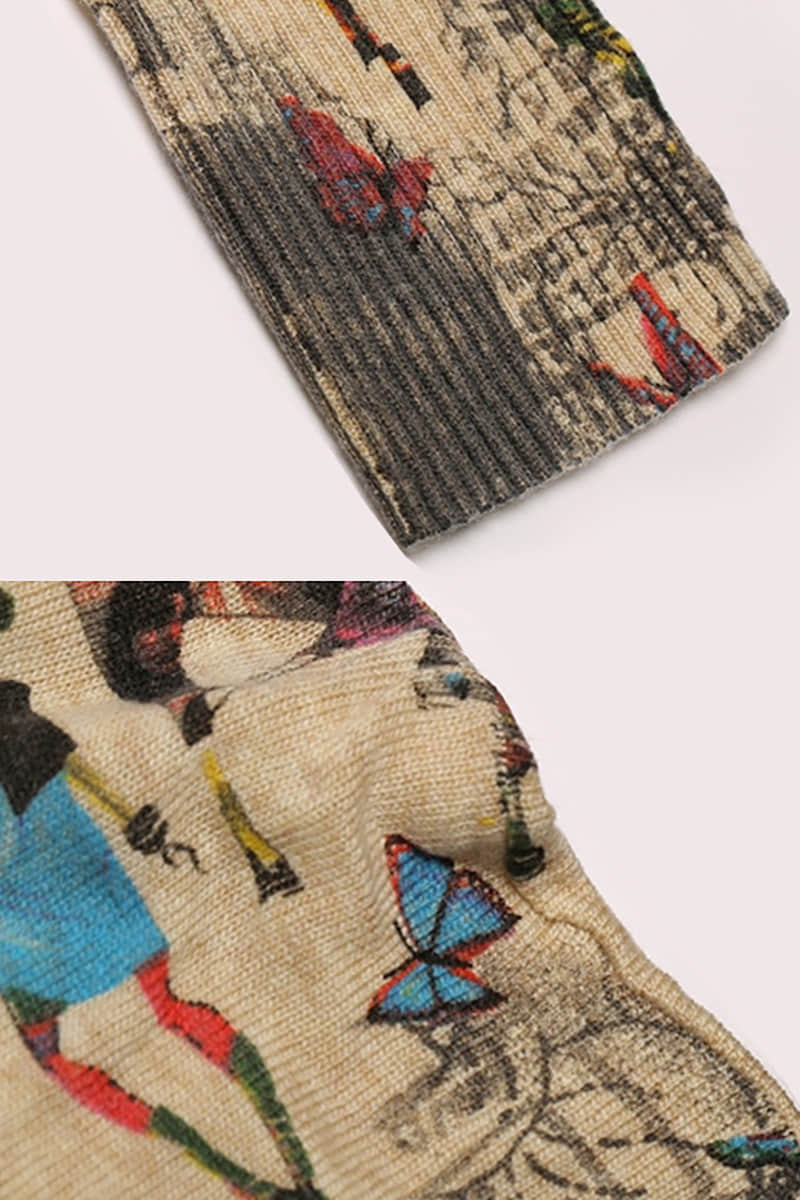 Loose and simple printed sweater | YonPop