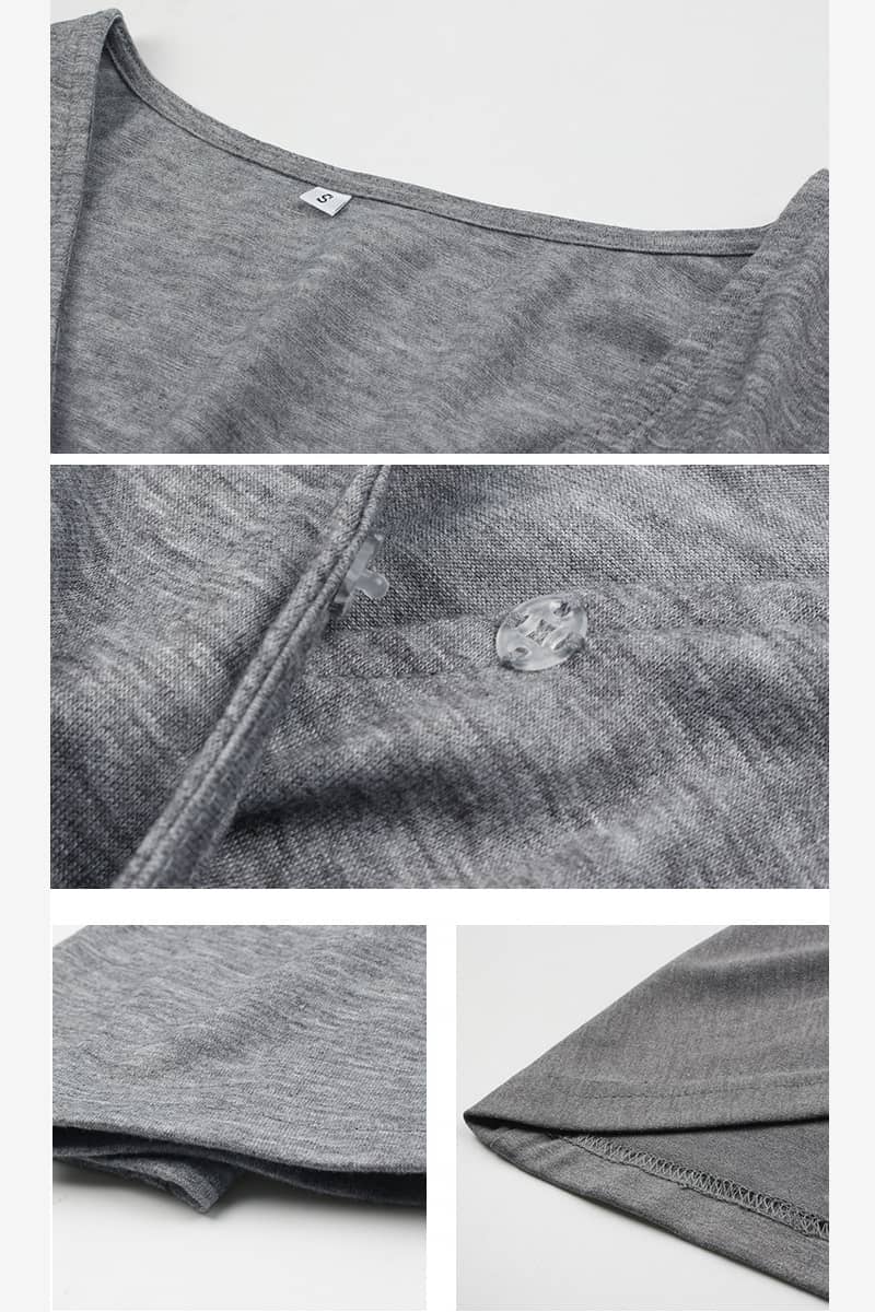 Spring and Autumn Long Sleeve V-Neck Dress | YonPop