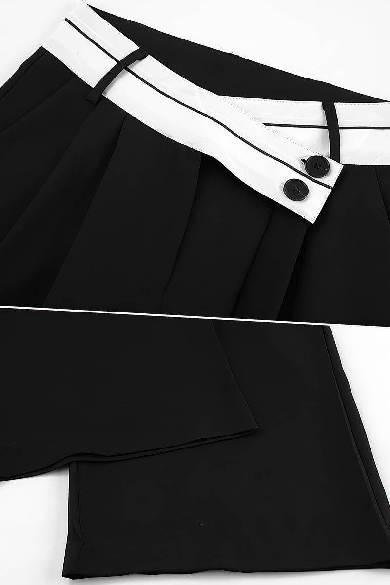 Hose aus schwarzem Modal mit Kordelzug