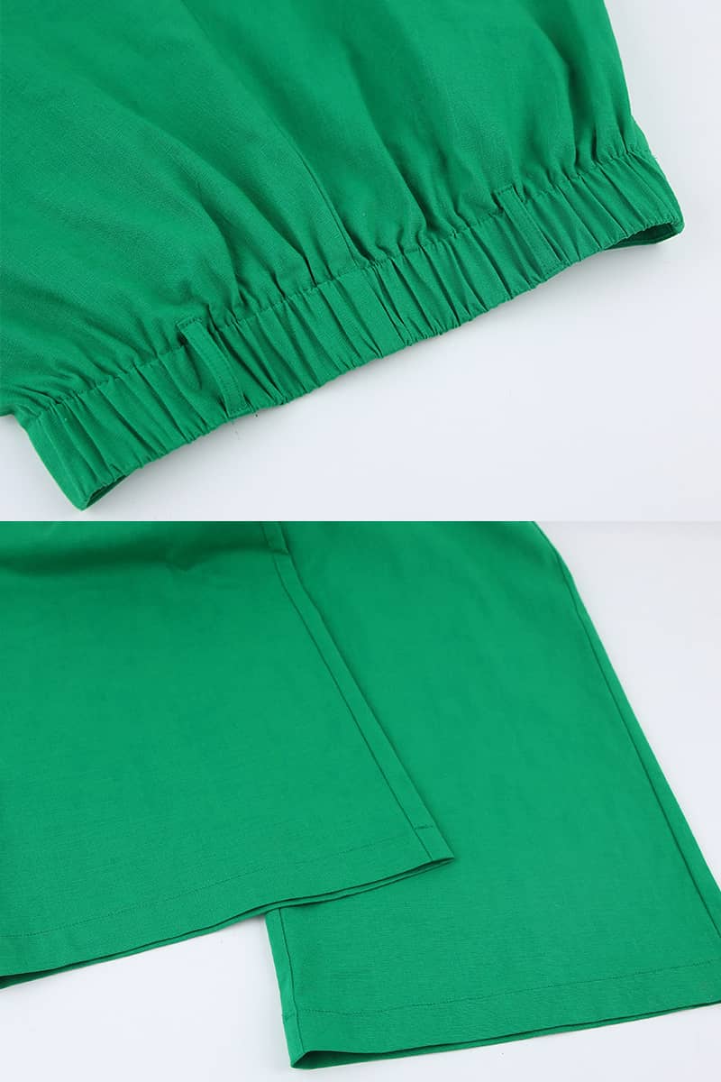 Zweiteiliger Damenanzug aus Baumwolle und Leinen