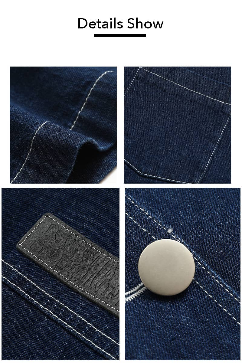 Retro Casual Blue Loose Straight Coat Jeansjacke Damen