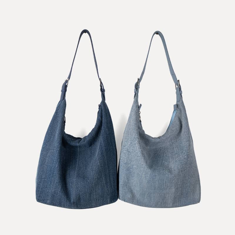 Denim Shoulder Bag with Large Capacity