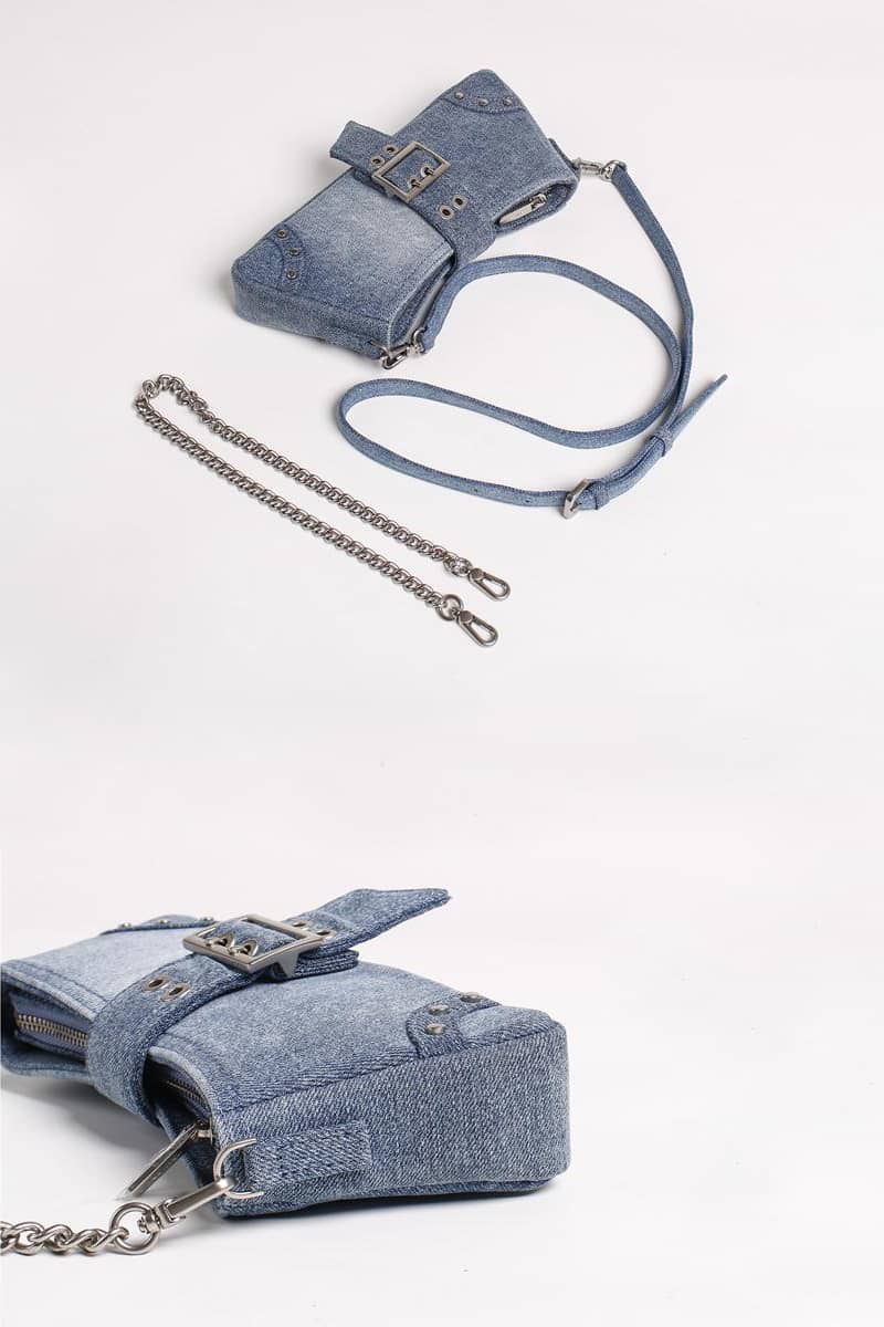 Denim Baguette Bag Blue Small Bag