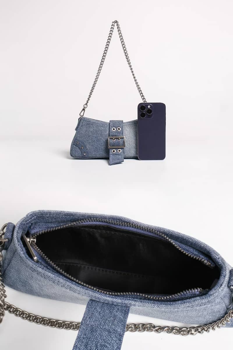 Denim Baguette Bag Blue Small Bag