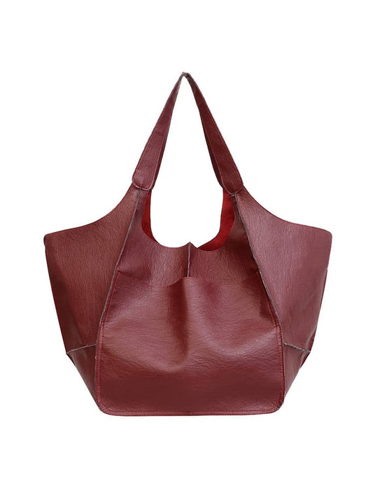 Soft PU large capacity tote bag simple large bag