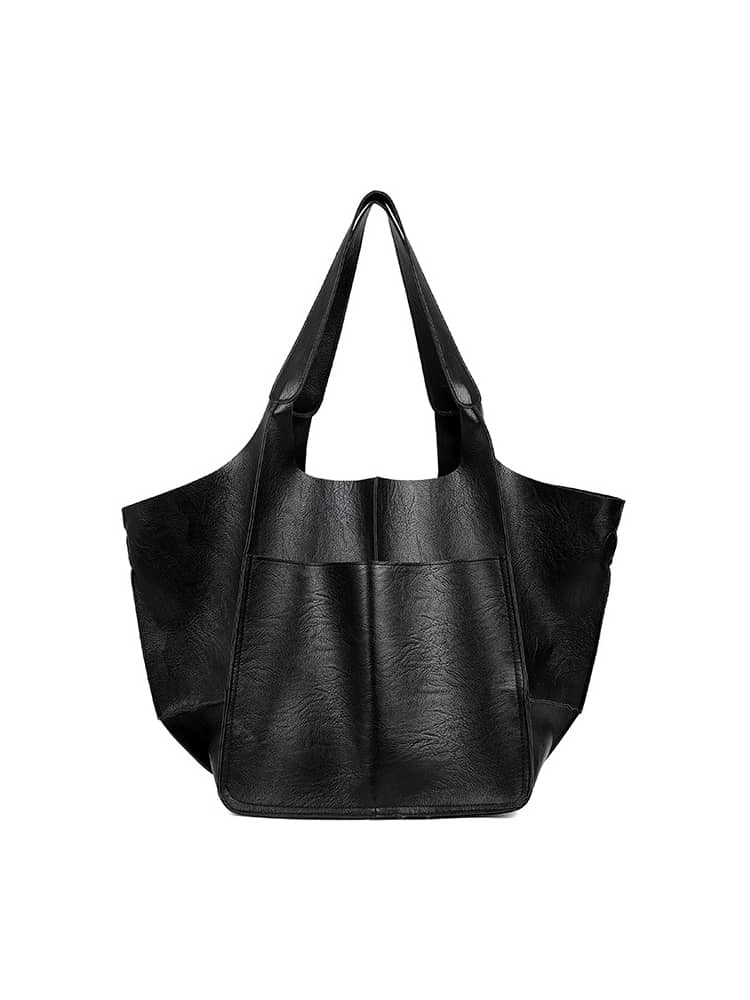 Soft PU large capacity tote bag simple large bag