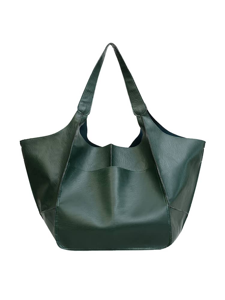 Soft PU large capacity tote bag simple large bag