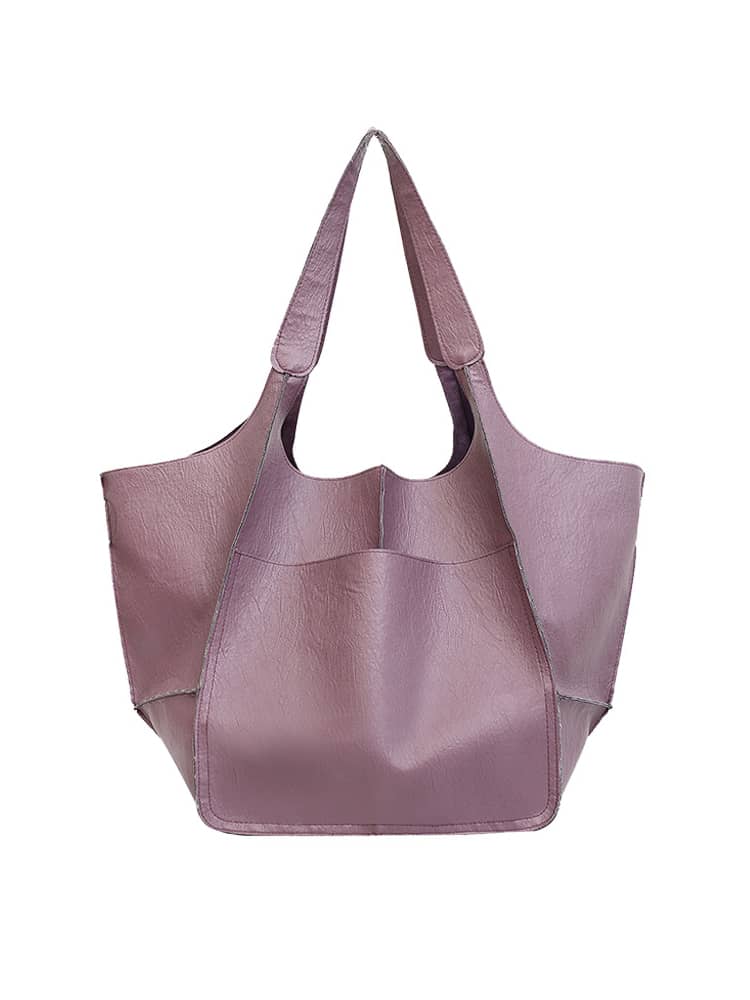 Soft PU large capacity tote bag simple large bag