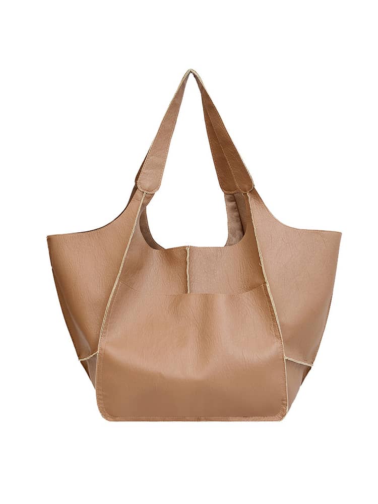 Soft PU large capacity tote bag simple large bag