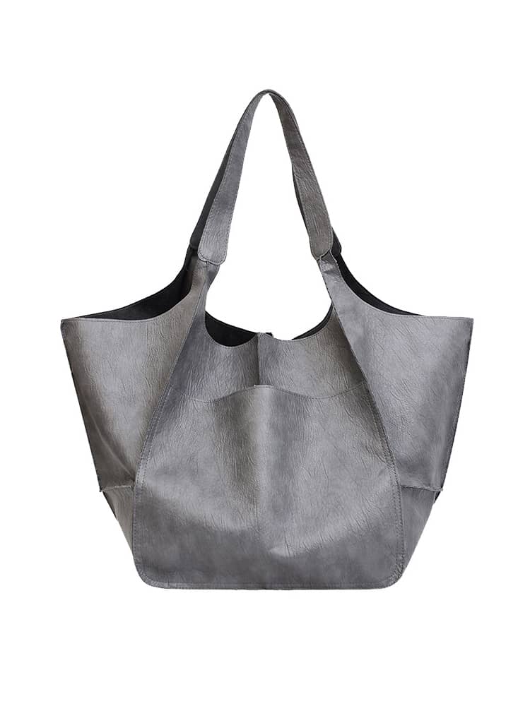 Soft PU large capacity tote bag simple large bag