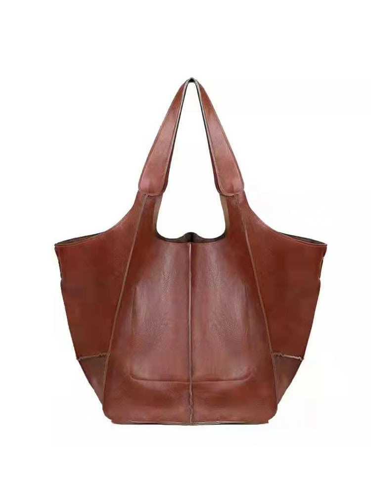 Soft PU large capacity tote bag simple large bag