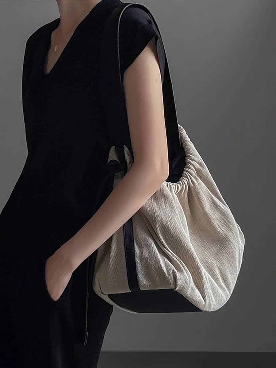 Canvas shoulder commuter tote bag