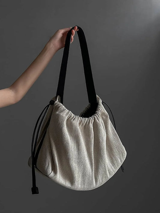 Canvas shoulder commuter tote bag