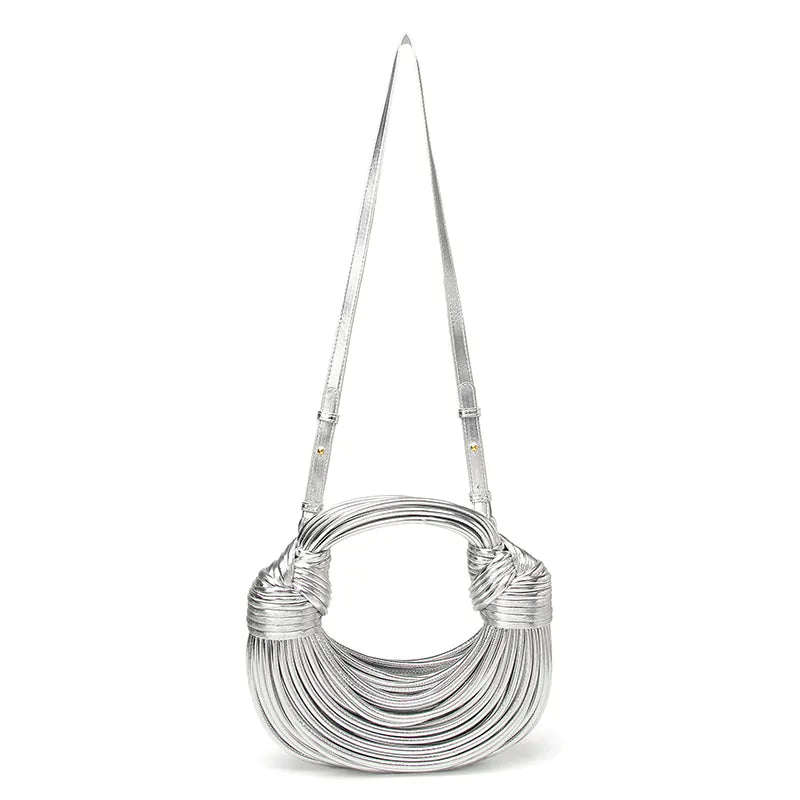 Personalized noodles line handbags for women - Silver