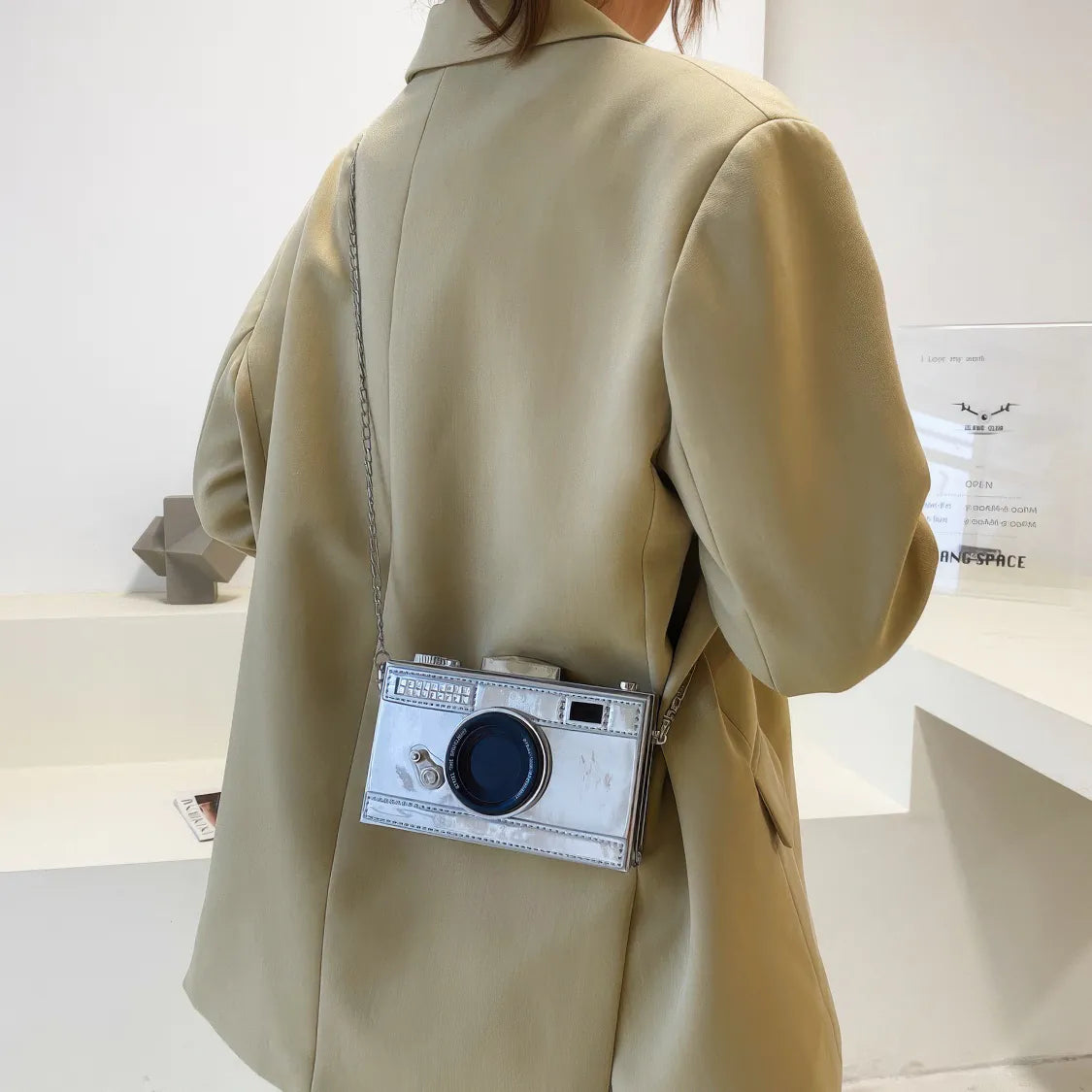 PU Camera-Shaped CrossBody Small Bag