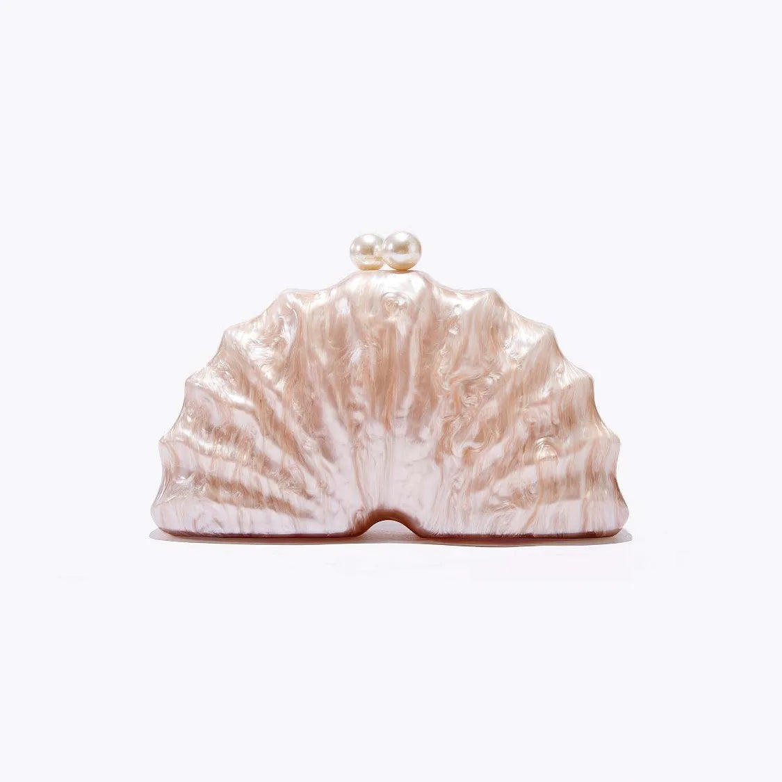 Shell with a pearl inside on a white background. #Color_Champagne