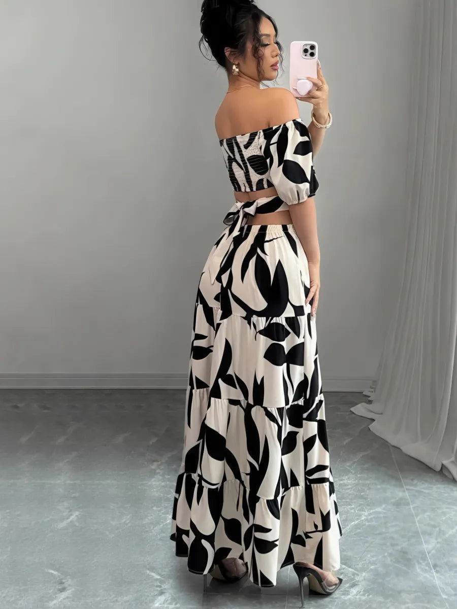 Printed Slim Fit Short Sleeve Dress