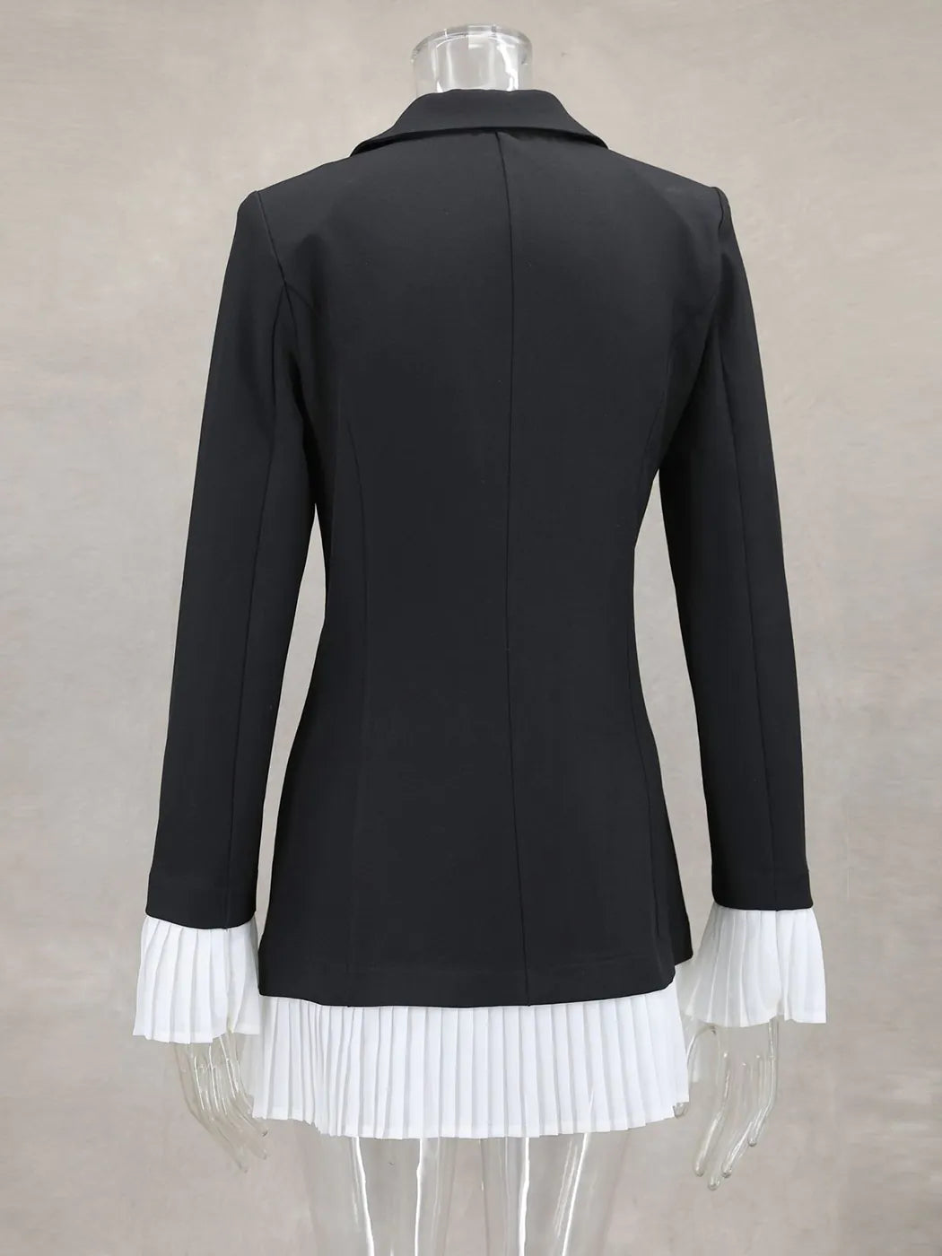 Black and White Ruffled Suit Dress