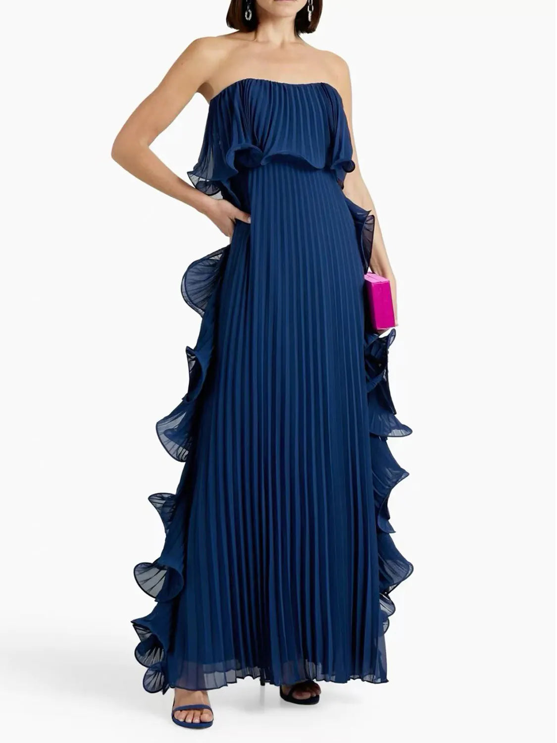 Pleated Wrap Dress