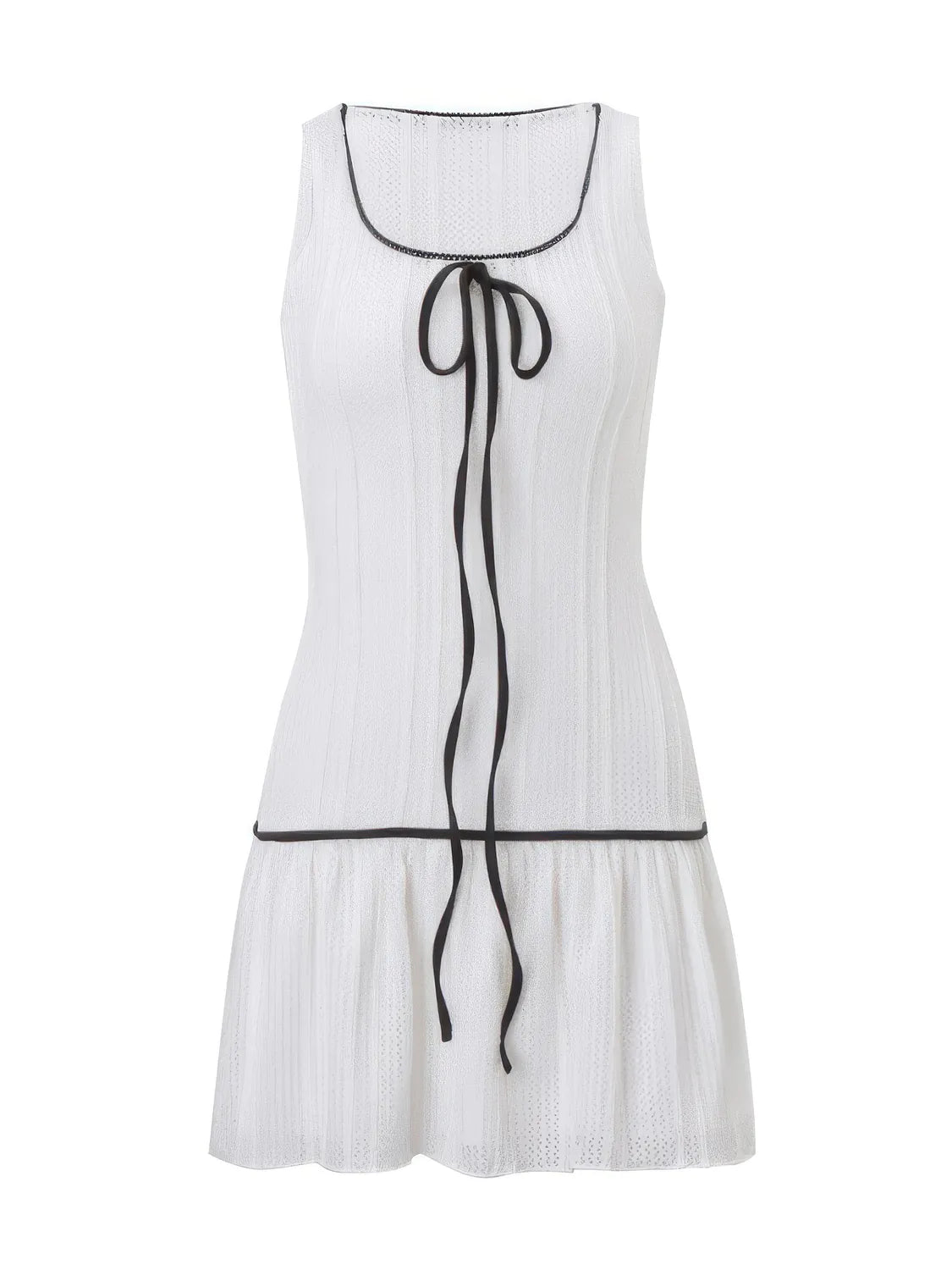 Bow Tie Mesh Sleeveless Dress