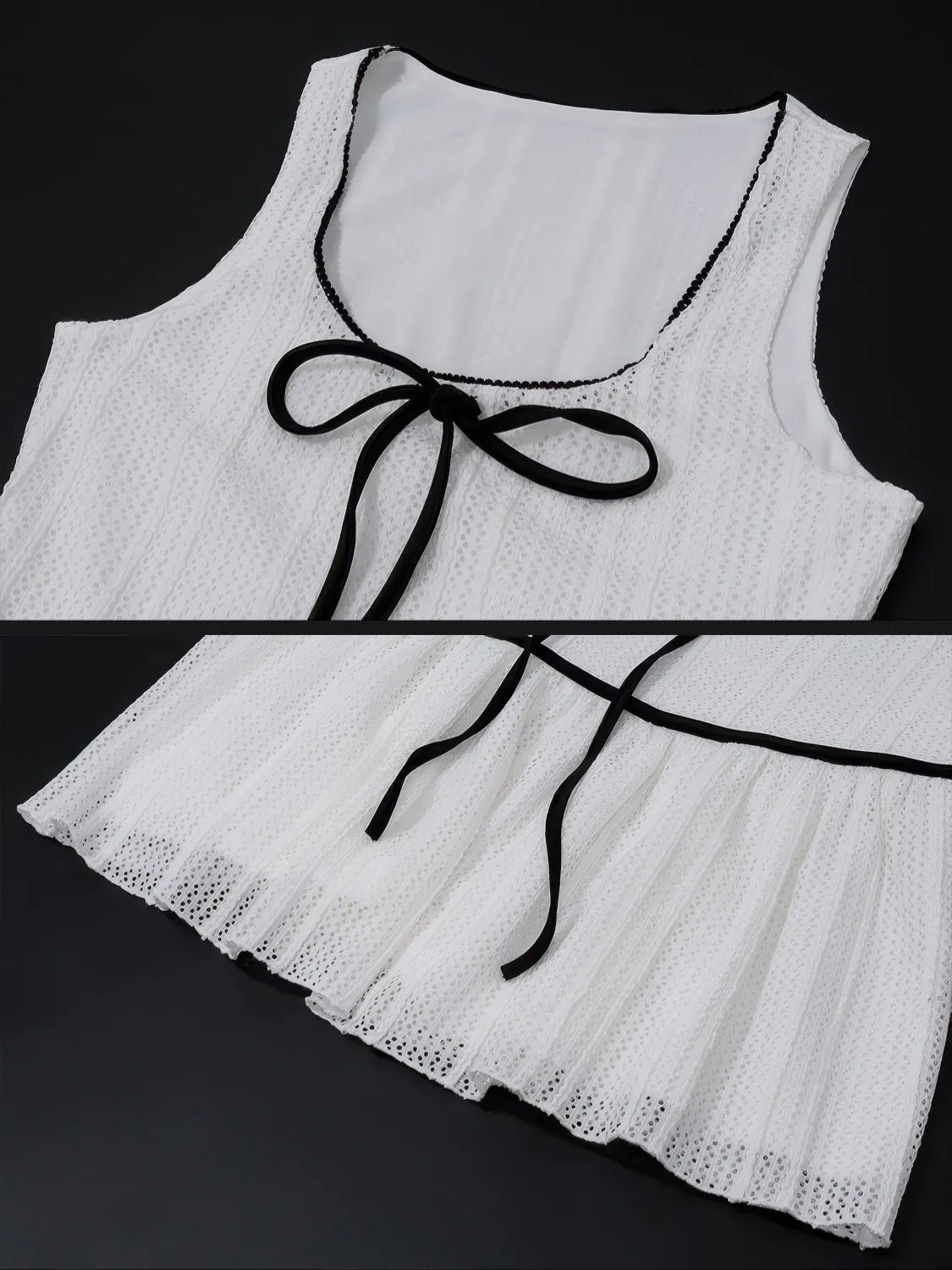 Bow Tie Mesh Sleeveless Dress