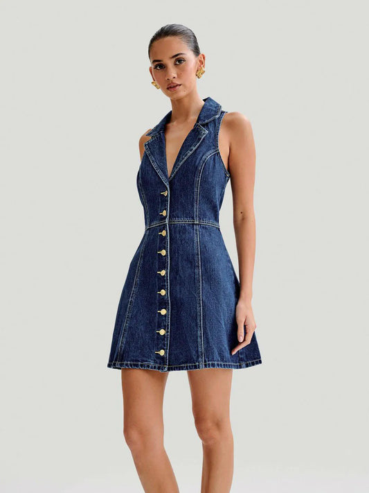 Sleeveless Denim Dress