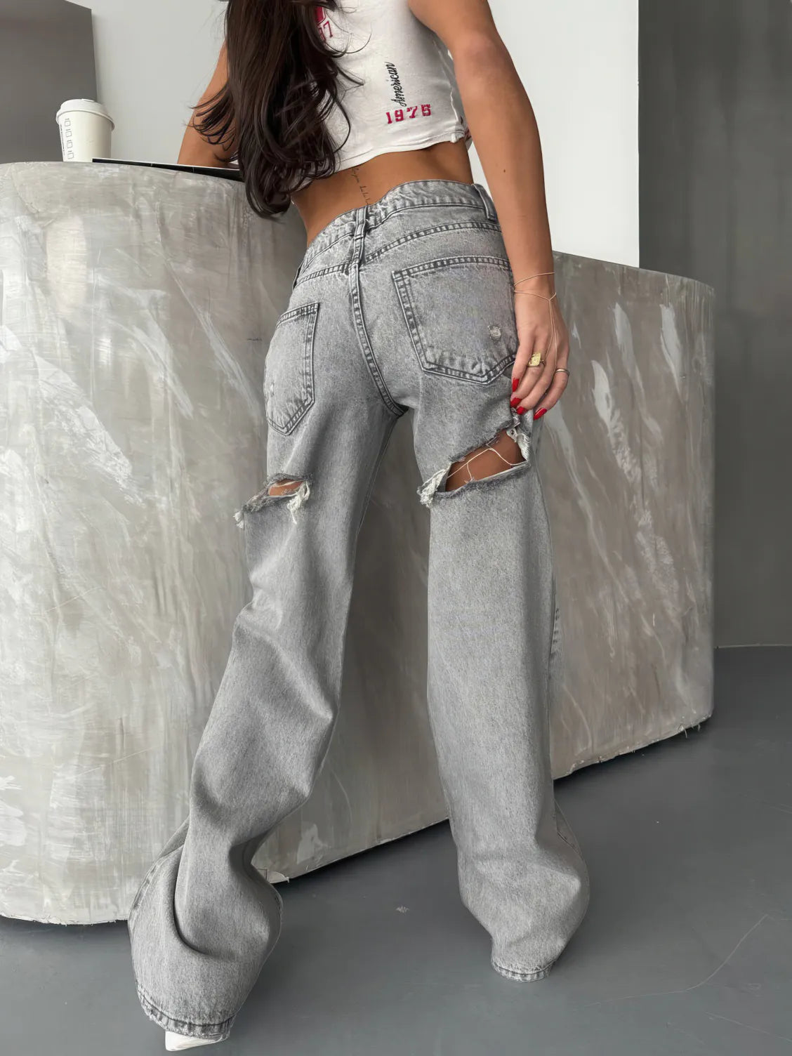 Low-Rise Casual Straight Jeans for Women