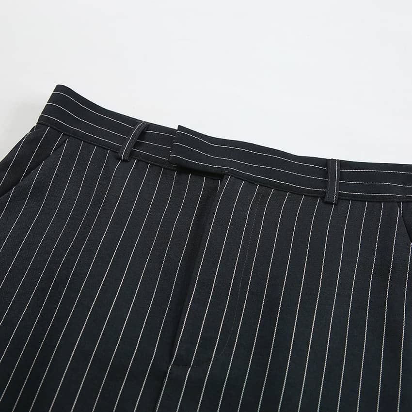 Versatile striped casual slim skirt