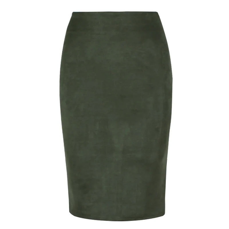 Faux Suede High Waist Skirt