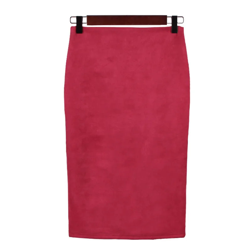 Faux Suede High Waist Skirt